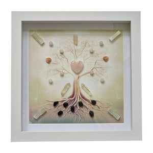 Tree of Life Framed Crystal Grid - beautifully framed.