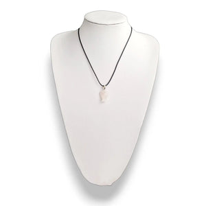 Rose Quartz Angel Necklace on Wax Cord