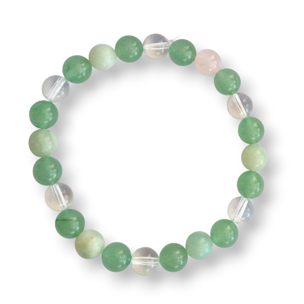 Aventurine and amazonite gemstone bracelet, fresh green, view 2