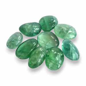 Group of Green Fluorite crystal tumblestones with banding and natural clarity