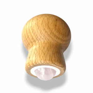 Rose Quartz Roller with Wooden Handle – Skincare