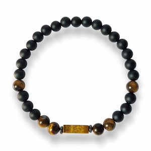 Focus & Discipline Bracelet – Matte Onyx & Tiger’s Eye