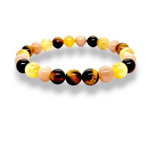 Citrine and Tiger's Eye gemstone bracelet in warm golden tones