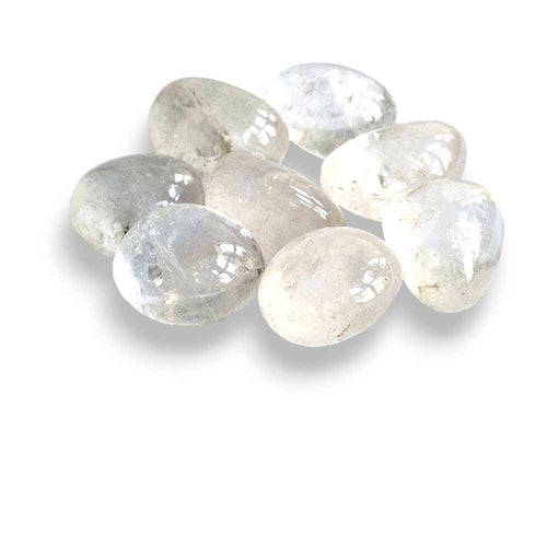 Clear quartz polished tumblestone, transparent natural quartz