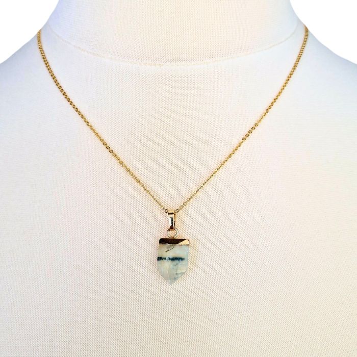 Crystal arrow pendant necklace, choose your stone, view 2
