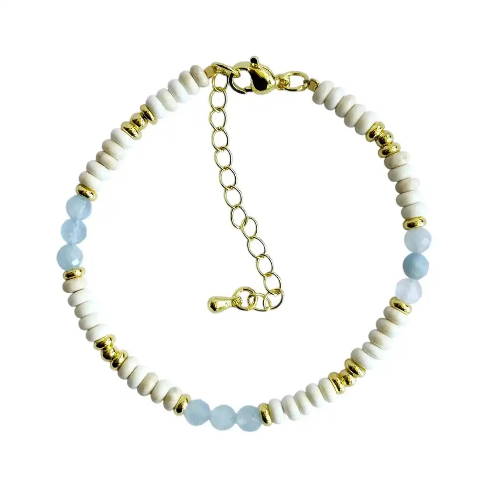 Aquamarine & Howlite Bracelet