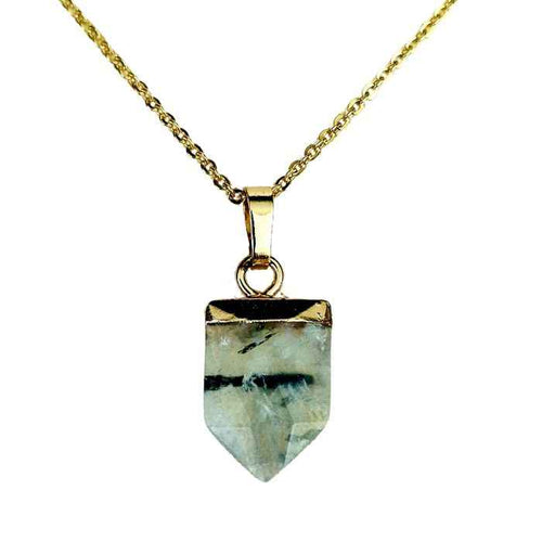 Crystal arrow pendant necklace, choose your natural stone