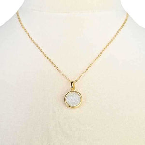 White Druzy Agate Necklace