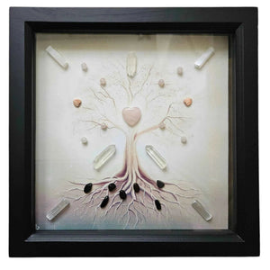 Tree of Life Framed Crystal Grid - black frame