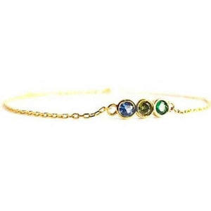 August Birthstone Bracelet – Peridot, Emerald & Blue Topaz