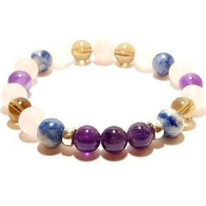 Calm and Clarity Ritual Bracelet, Custom 8mm Gemstones (amethyst)