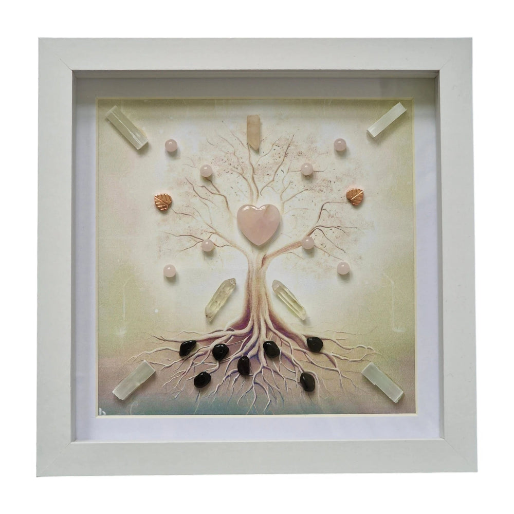 Tree of Life Framed Crystal Grid - beautifully framed.