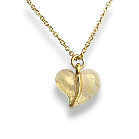 Heart Moonstone Necklace – 925 Gold-Plated Chain 2