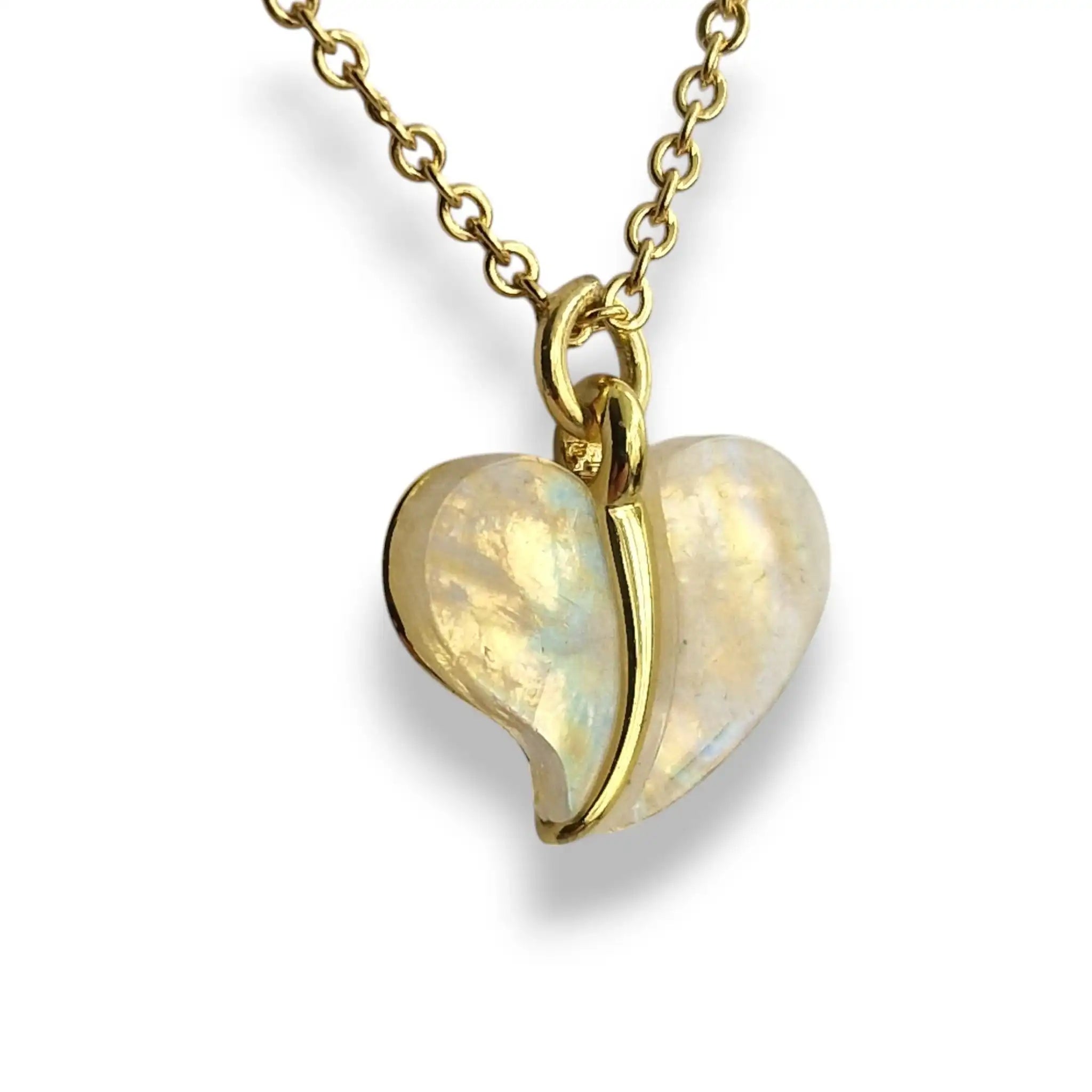 Heart Moonstone Necklace – 925 Gold-Plated Chain 3