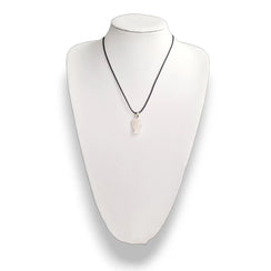 Rose Quartz Angel Necklace on Wax Cord