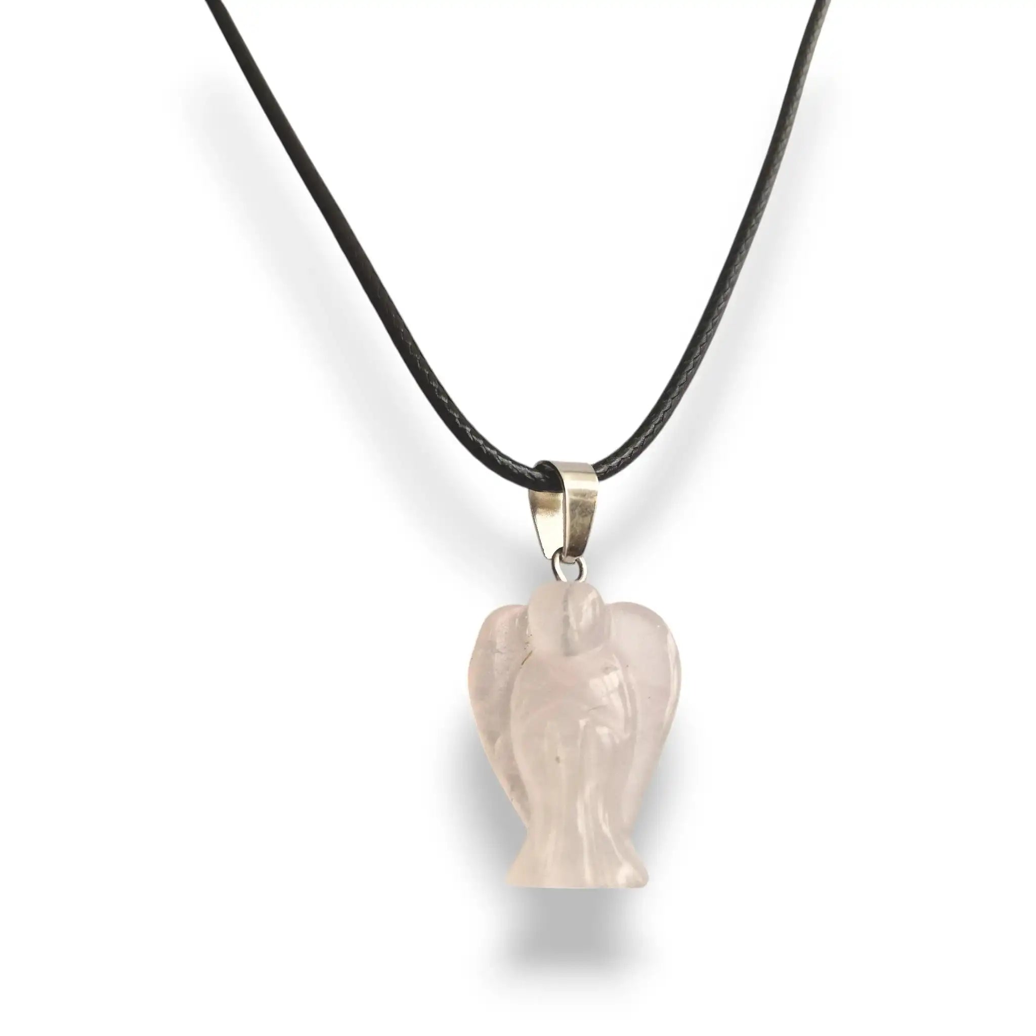 Rose Quartz Angel Necklace 