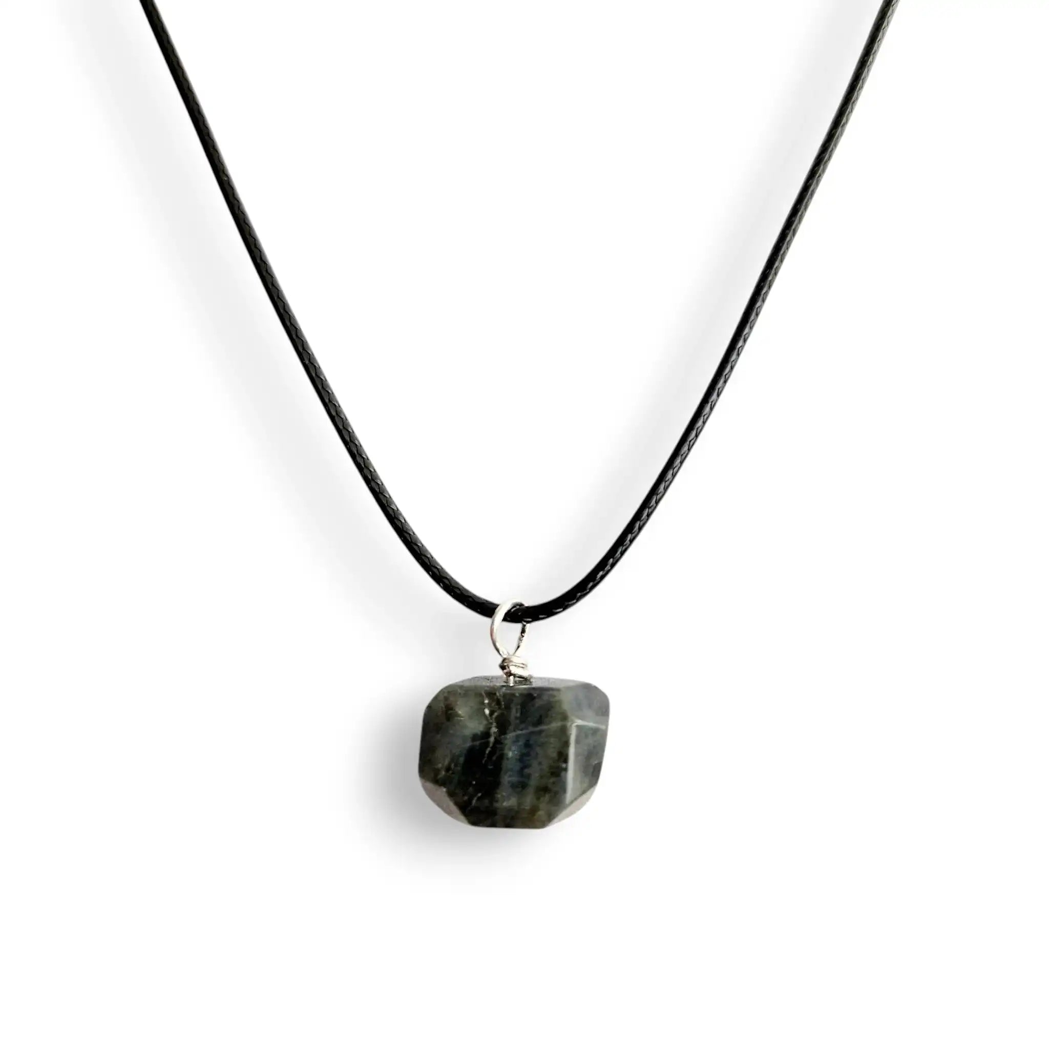 Labradorite Necklace Faceted Crystal 