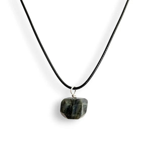 Labradorite Necklace Faceted Crystal 