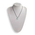 Aquamarine Necklace Faceted Crystal on Wax Cord