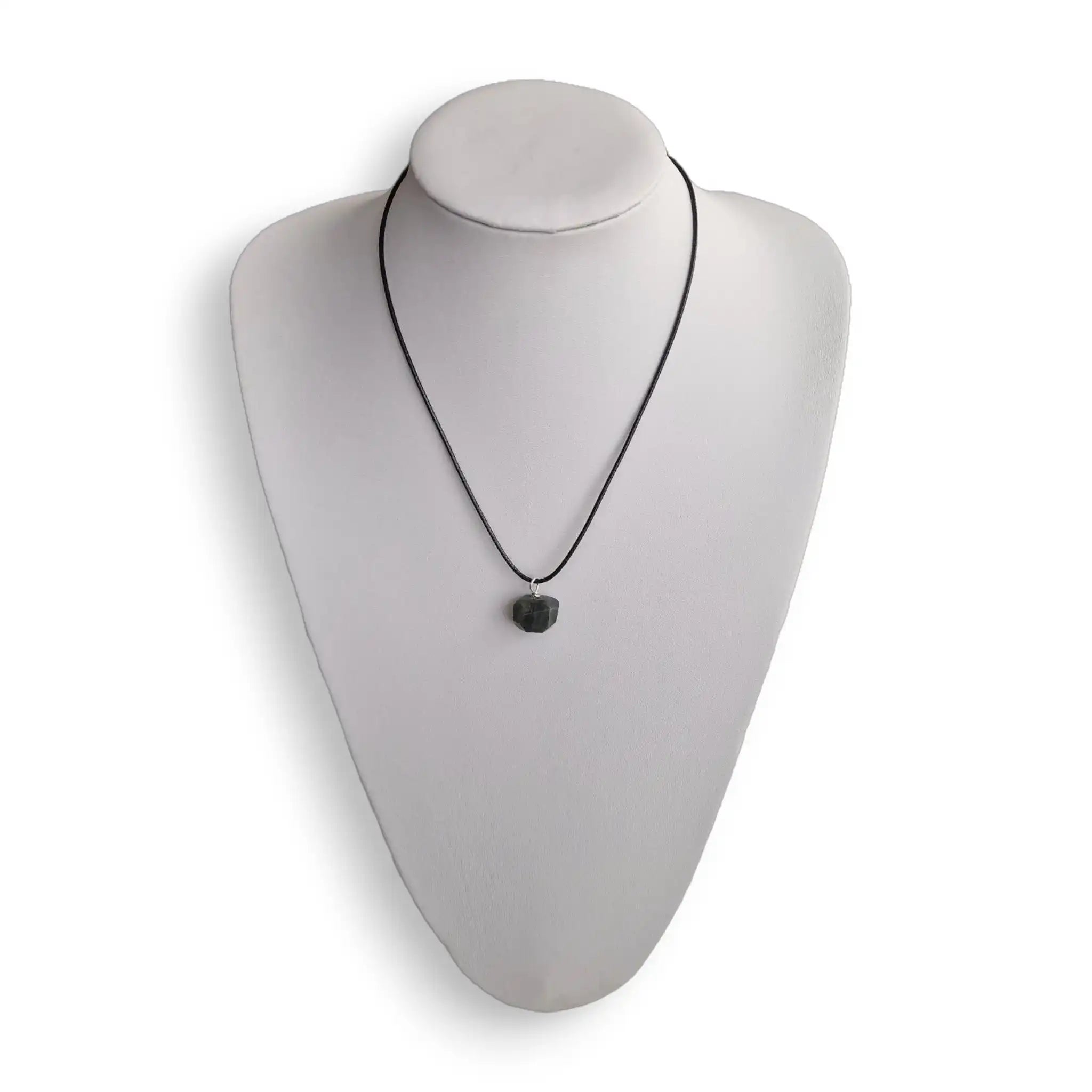 Labradorite Necklace Faceted Crystal on Wax Cord