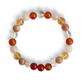 Radiant Energy Bracelet, 8mm Quartz, Carnelian, Citrine, Sunstone and Rose Quartz