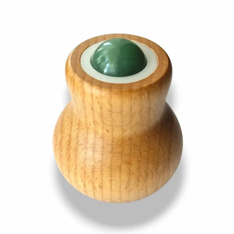 Jade Roller with Wooden Grip