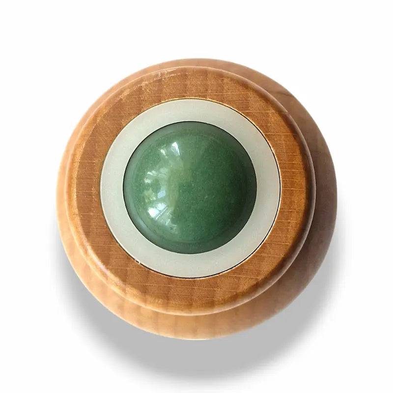 Jade Roller with Wooden Grip – Compact Facial Massage Tool for Skincare