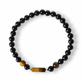 Grounding Bracelet for Men, Black Tourmaline and Tiger’s Eye