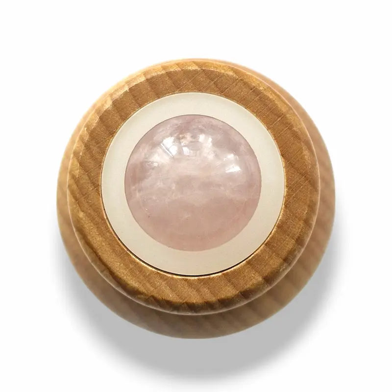 Rose Quartz Roller with Wooden Handle 
