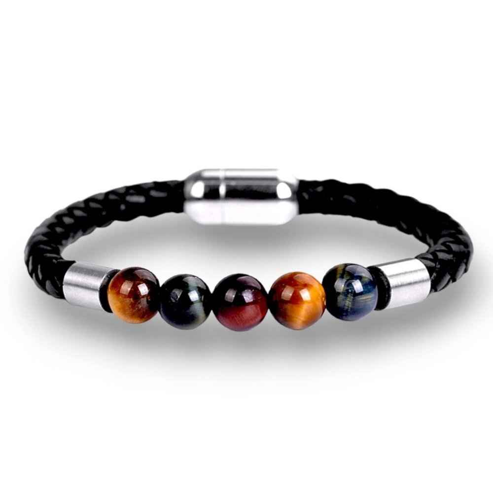 Tigers Eye Leather Bracelet