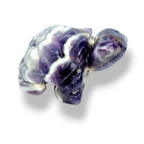 Handmade carved Crystal Turtle - chevron amethyst