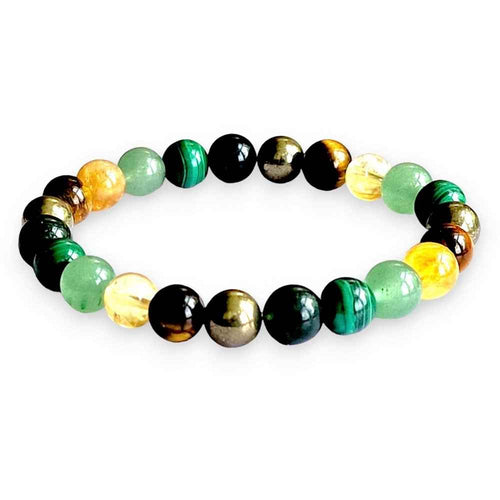Pyrite and Tiger's Eye gemstone bracelet, warm earthy mix of natural stones