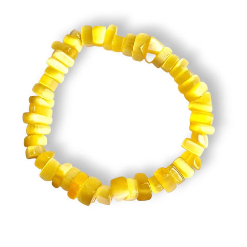 Yellow Cat Eye Chip Bracelet