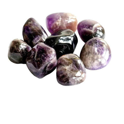 Amethyst polished tumblestone in natural purple stone