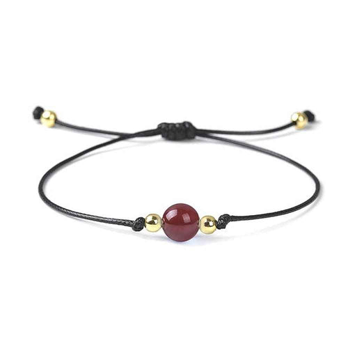Carnelian birthstone bracelet for July, warm orange natural stone
