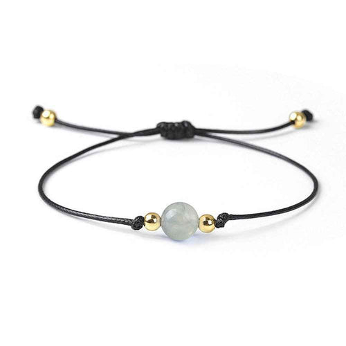 Prehnite beaded bracelet in pale green natural stone, 8mm