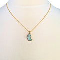 Moon Crescent Druzy Agate Necklace