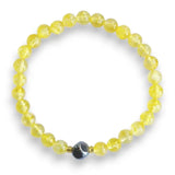 Citrine Bracelet with Titanium Hertz Cube