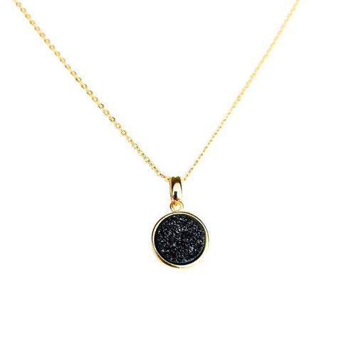 Black Druzy Agate Necklace