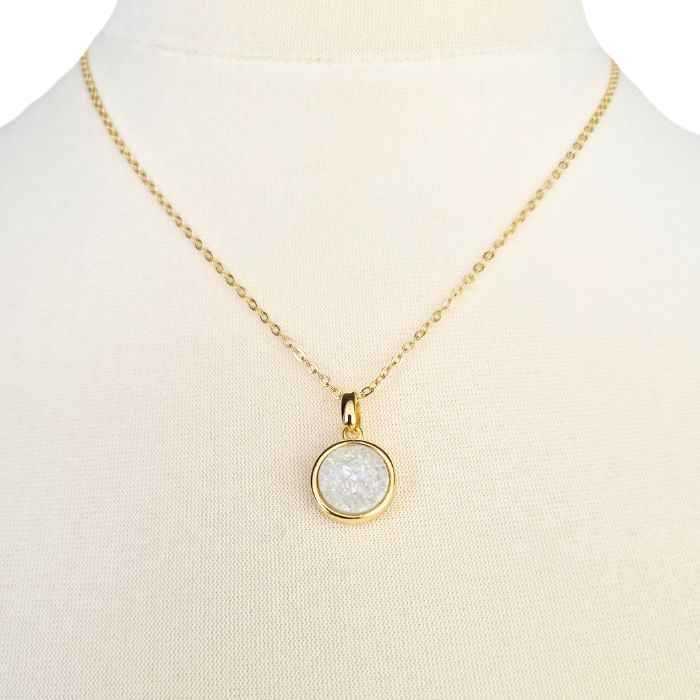 White Druzy Agate Necklace