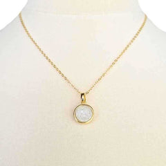 White Druzy Agate Necklace