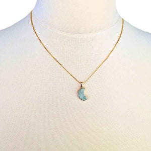 Moon Crescent Druzy Agate Necklace