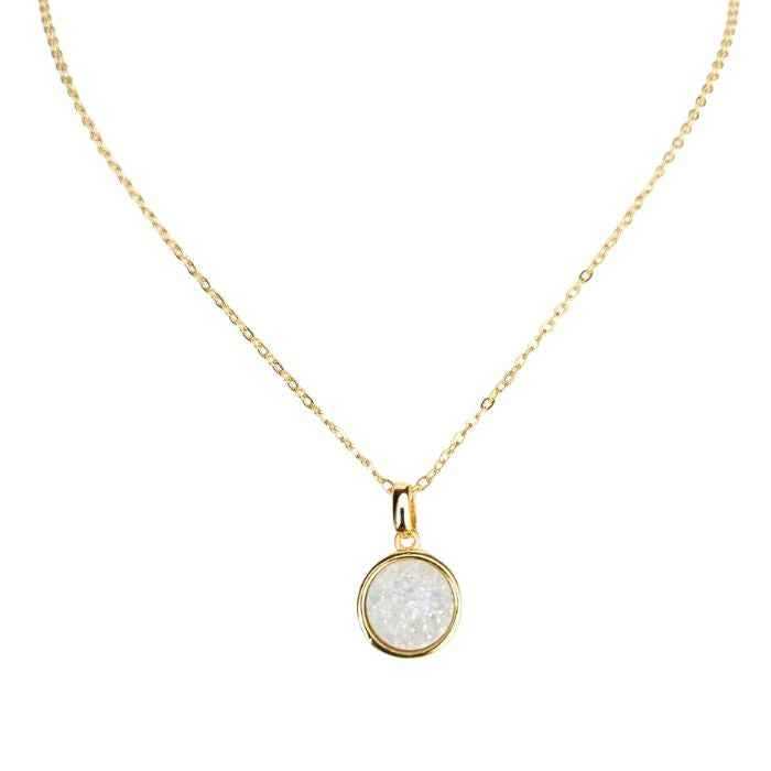 White Druzy Agate Necklace