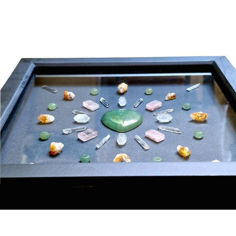 Harmony and Abundance Crystal Grid in Frame