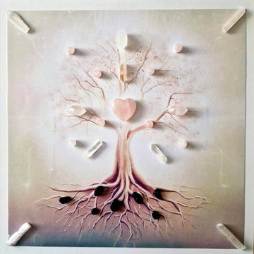 Tree of Life Framed Crystal Grid 20 x 20 cm