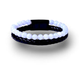 Chalcedony Leather Bracelet - Blue Bracelet