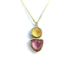 Citrine and Amethyst Necklace for Abundance