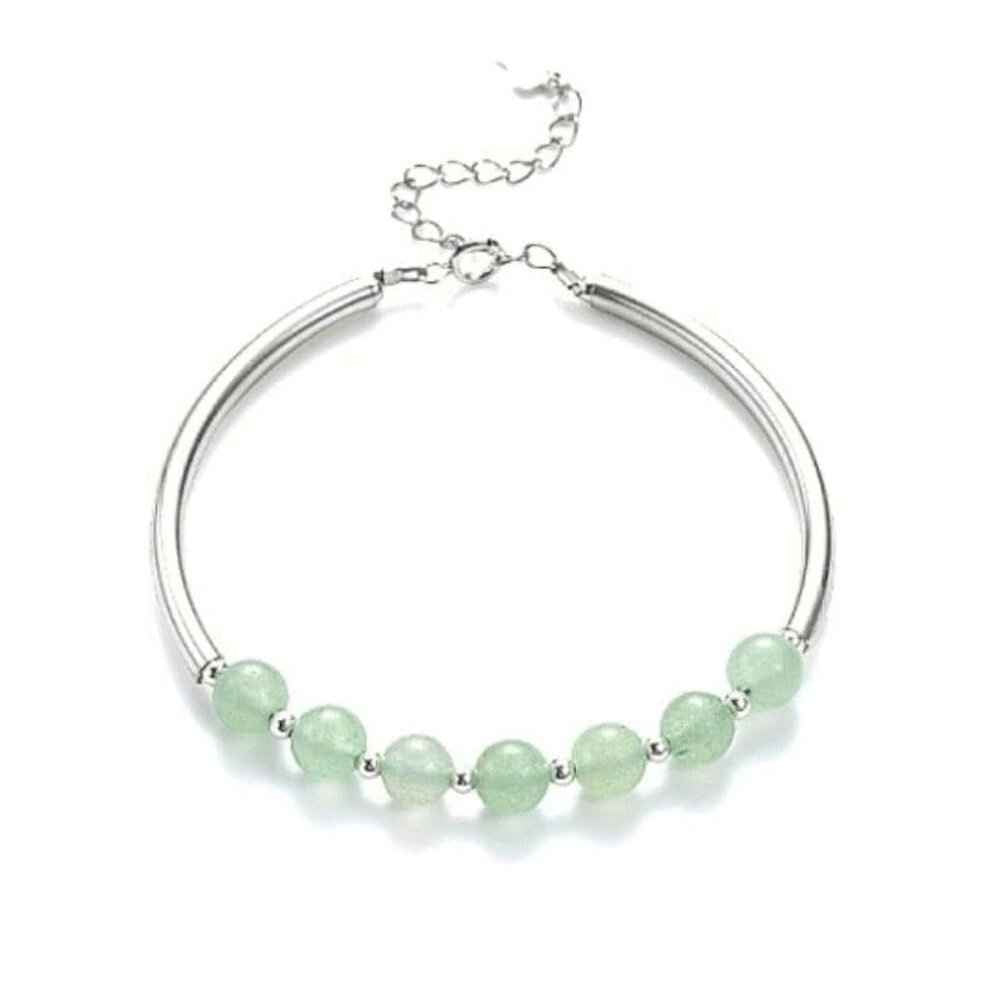 Handmade Aventurine Silver Bracelet - Healing Energy & Style