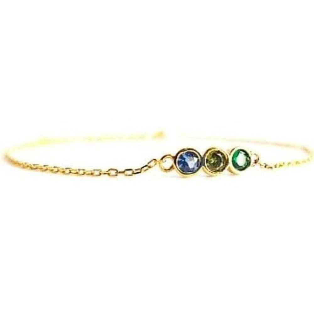 August Birthstone Bracelet – Peridot, Emerald & Blue Topaz