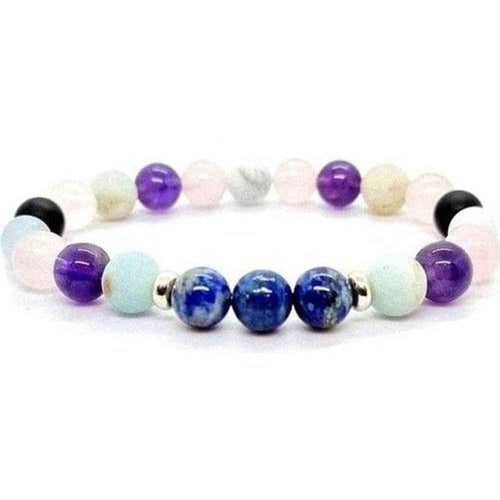 Custom crystal bracelet, choose 3 natural stones on a stretch cord